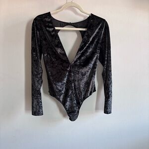 Victoria’s Secret Black Velvet Bodysuit
